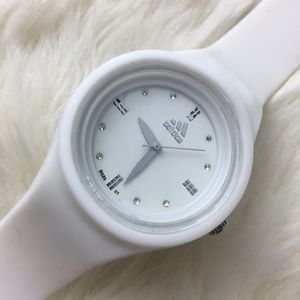 White jelly band adidas wrist watch